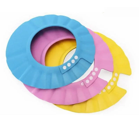 Touca de banho de bebê ajustável para lavagem de cabelo