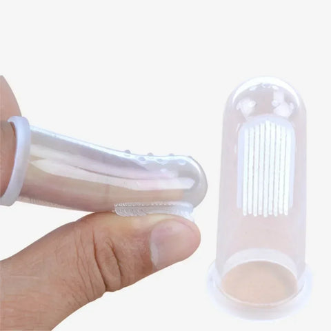 Conjunto de escova de dentes de dedo para bebês