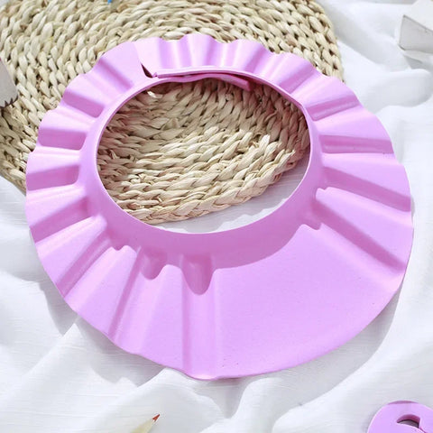 Touca de banho de bebê ajustável para lavagem de cabelo