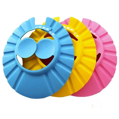 Touca de banho de bebê ajustável para lavagem de cabelo