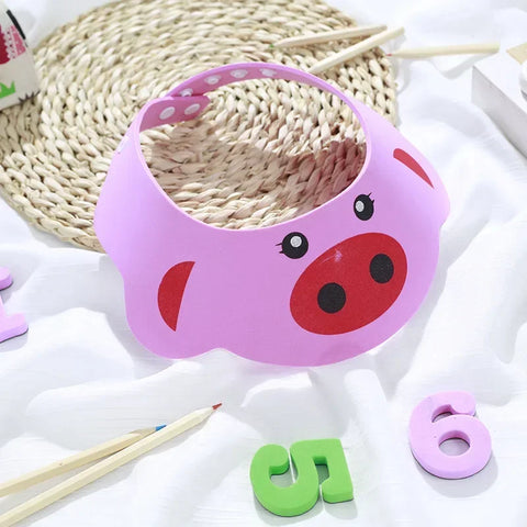 Touca de banho de bebê ajustável para lavagem de cabelo