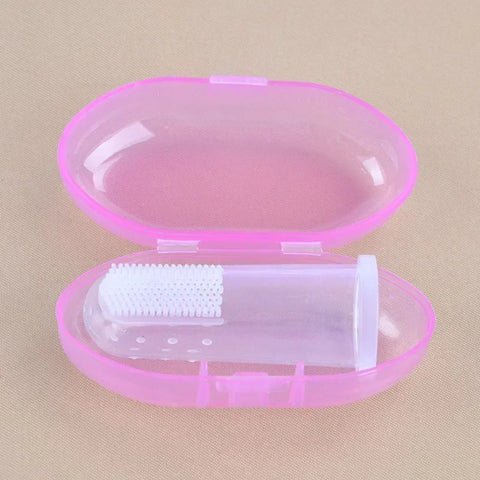 Conjunto de escova de dentes de dedo para bebês