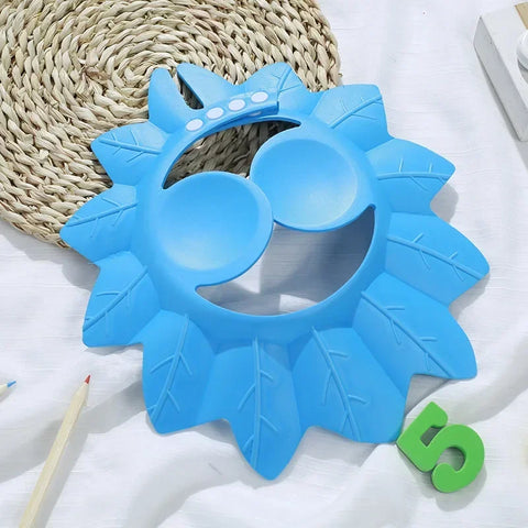 Touca de banho de bebê ajustável para lavagem de cabelo