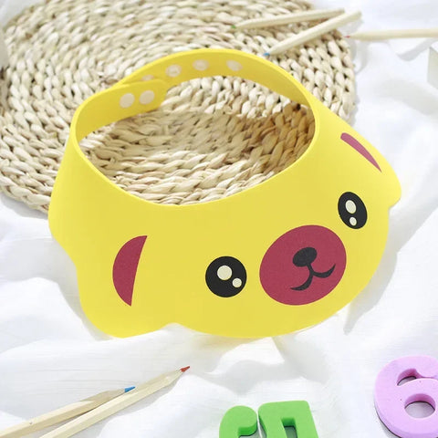 Touca de banho de bebê ajustável para lavagem de cabelo