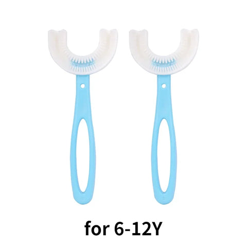 Escova de dentes para bebês, crianças, em formato de U