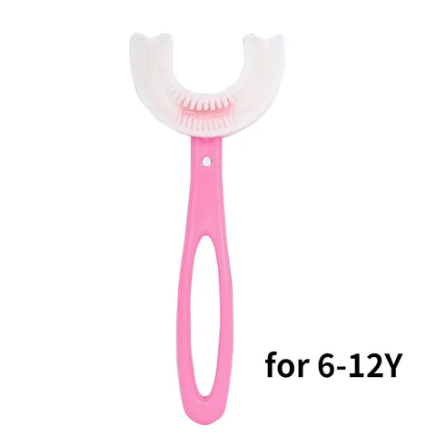 Escova de dentes para bebês, crianças, em formato de U