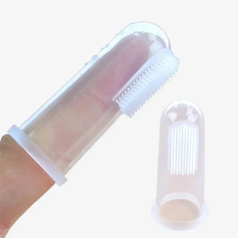 Conjunto de escova de dentes de dedo para bebês