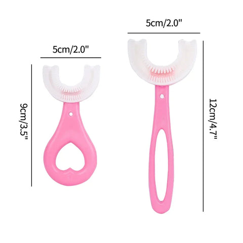 Escova de dentes para bebês, crianças, em formato de U