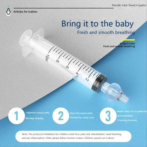 Aspirador nasal para bebês, 2 peças, seringa, limpador nasal para bebês, rinite infantil